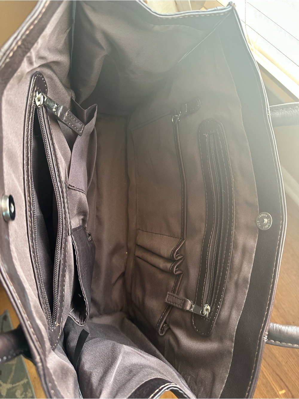 Latico Festival Dark Brown Leather Tote Bag - Picture 2 of 3